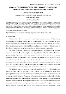 ANOMALOUS BEHAVIOR OF ELECTRONIC TRANSPORT PROPERTIES IN Cu-Sn LIQUID BINARY ALLOY