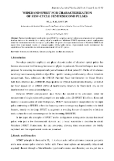 WIDEBAND SPIRIT FOR CHARACTERIZATION OF FEW-CYCLE FEMTOSECOND PULSES