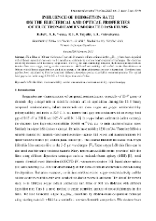 INFLUENCE OF DEPOSITION RATE ON THE ELECTRICAL AND OPTICAL PROPERTIES OF ELECTRON-BEAM EVAPORATED InSb FILMS