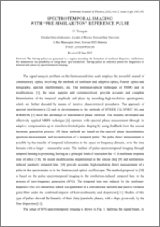 SPECTROTEMPORAL IMAGING WITH “PRE-SIMILARITON” REFERENCE PULSE