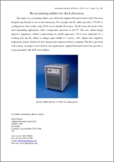 Re-circulating chillers for the Laboratory