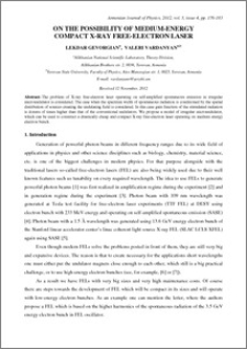 ON THE POSSIBILITY OF MEDIUM-ENERGY COMPACT X-RAY FREE-ELECTRON LASER