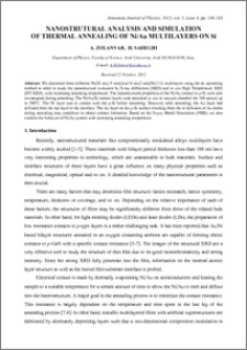 NANOSTRUTURAL ANALYSIS AND SIMULATION OF THERMAL ANNEALING OF Ni/Au MULTILAYERS ON Si