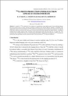 99mTc PHOTO-PRODUCTION UNDER ELECTRON LINEAR ACCELERATOR BEAM