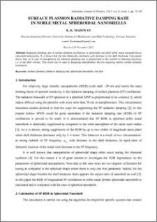SURFACE PLASMON RADIATIVE DAMPING RATE IN NOBLE METAL SPHEROIDAL NANOSHELLS