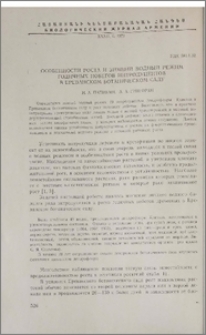 Особенности роста и зимний водный режим годичных побегов интродуцентов в Ереванском ботаническом саду