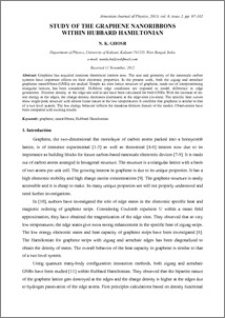 STUDY OF THE GRAPHENE NANORIBBONS WITHIN HUBBARD HAMILTONIAN
