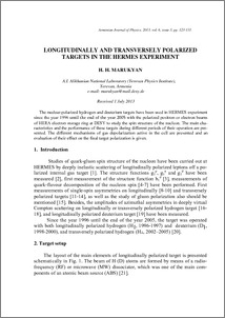 LONGITUDINALLY AND TRANSVERSELY POLARIZED TARGETS IN THE HERMES EXPERIMENT