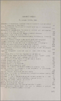 Subject Index, volume XXXIII, 1980