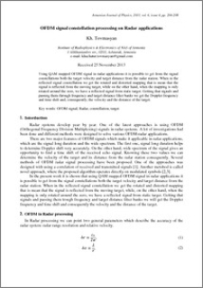 OFDM signal constellation processing on Radar applications