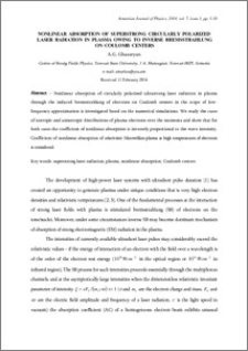 NONLINEAR ABSORPTION OF SUPERSTRONG CIRCULARLY POLARIZED LASER RADIATION IN PLASMA OWING TO INVERSE BREMSSTRAHLUNG ON COULOMB CENTERS