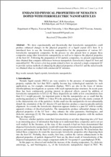ENHANCED PHYSICAL PROPERTIES OF NEMATICS DOPED WITH FERROELECTRIC NANOPARTICLES