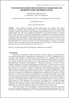 VOLUME EXPANSION MECHANISM OF LASER-INDUCED HYDRODYNAMIC REORIENTATION
