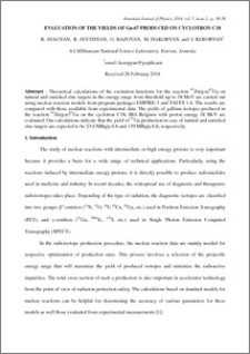 EVALUATION OF THE YIELDS OF Ga-67 PRODUCED ON CYCLOTRON C18