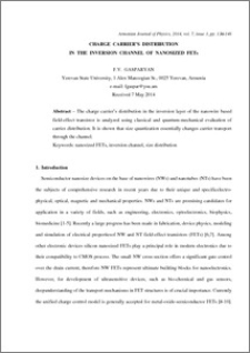 CHARGE CARRIER’S DISTRIBUTION IN THE INVERSION CHANNEL OF NANOSIZED FETS