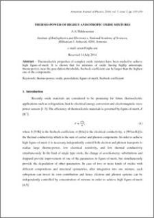 THERMO-POWER OF HIGHLY ANISOTROPIC OXIDE MIXTURES