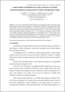 FABRY-PEROT INTERFERENCE IN QUASI-PHASE-MATCHED SECOND HARMONIC GENERATION IN GREEN MICROCHIP LASER