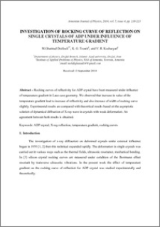 INVESTIGATION OF ROCKING CURVE OF REFLECTION ON SINGLE CRYSTALS OF ADP UNDER INFLUENCE OF TEMPERATURE GRADIENT