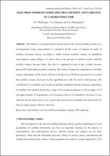 ELECTRON MOBILITY NOISE SPECTRAL DENSITY AND VARIANCE IN A SEMICONDUCTOR