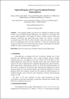 Optical Response of UV Laser Irradiated Extrinsic Semiconductor