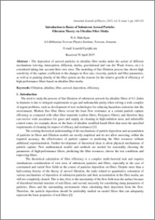 Introduction to Basics of Submicron Aerosol Particles Filtration Theory via Ultrafine Fiber Media