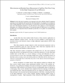 Microstructure and Residual Stress Measurement of Ag/Glass Thin Films Using In-Situ High-Temperature X-ray Diffraction