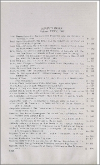 Subject Index Volume XXXV, 1982
