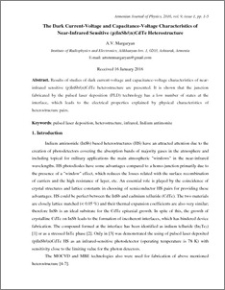 THE DARK CURRENT-VOLTAGE AND CAPACITANCE-VOLTAGE CHARACTERISTICS OF NEAR-INFRARED SENSITIVE (p)InSb/(n)CdTe HETEROSTRUCTURE