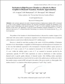 Nucleation in High-Pressure Chamber as a Result of a Direct Graphite-to-Diamond Transition. Stochastic Approximation