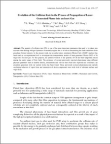 Evolution of the Collision Rate in the Process of Propagation of Laser-Generated Plume into an Inert Gas