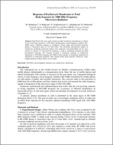 Response of Erythrocyte Membranes to Total Body Exposure by 1800 MHz Frequency Microwave Radiation