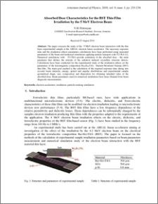 Absorbed Dose Characteristics for the BST Thin Film Irradiation by the 5 MeV Electron Beam