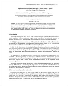 Dynamic Diffraction of X-ray in Quartz Single Crystal with Fan-Shaped Deformation
