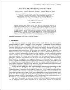 Nanofibers Polyaniline Heterojunction Solar Cell