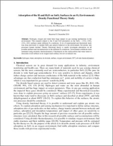 Adsorption of the H and H2O on SnO2 Surfaces in an O2 Environment: Density Functional Theory Study