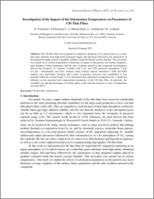 Investigation of the Impact of the Selenization Temperature on Parameters of CIS Thin Films