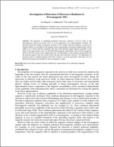 Investigation of Detection of Microwave Radiation in Ferromagnetic YIG