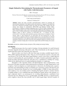 Simple Method for Determining the Thermodynamic Parameters of Ligand with Nucleic Acids Interaction
