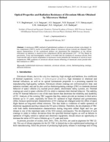 Optical Properties and Radiation Resistance of Zirconium Silicate Obtained by Microwave Method
