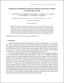 Luminescence and Dielectric Properties of Electron and Neutron Irradiated Corundum Single Crystals