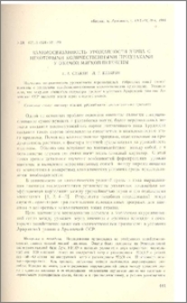 Взаимосвязанность урожайности зерна с некоторыми количественными признаками у озимой мягкой пшеницы