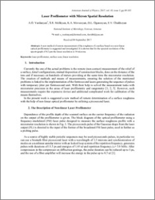 Laser Profilometer with Micron Spatial Resolution