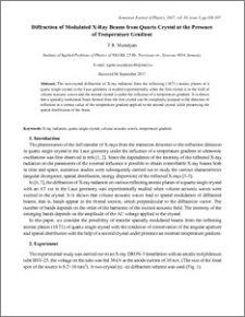 Diffraction of Modulated X-Ray Beams from Quartz Crystal at the Presence of Temperature Gradient