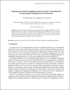 Stopping power and the straggling parameter of a heavy charged particle moving through a homogeneous free-electron gas
