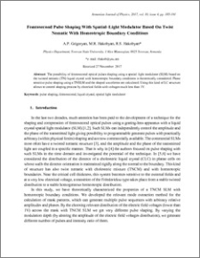 Femtosecond Pulse Shaping With Spatial–Light Modulator Based On Twist Nematic With Homeotropic Boundary Conditions