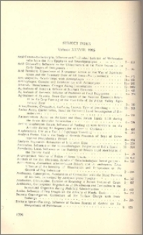 Subject Index, volume XXXVIII, 1985 (In English)