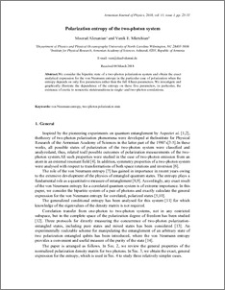 Polarization entropy of the two-photon system