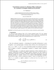 Transmission resonances in reflection of Bose-condensates by a symmetric rectangular double-barrier potential