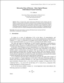Relaxation Time of Electron – Polar Optical Phonon Field-Induced Tunnel Scattering