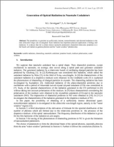 Generation of Optical Radiation in Nanotube Undulators
